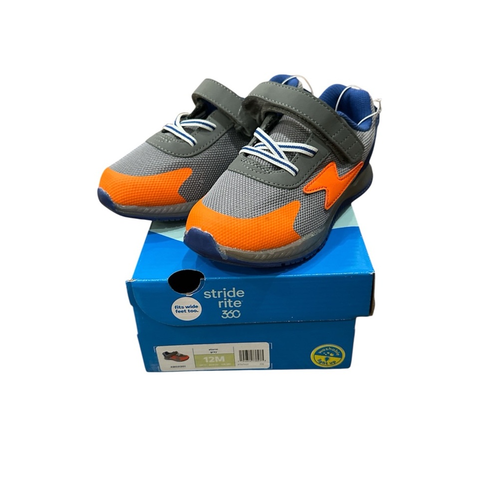 NWT Light Up Stride Rite Kids' Orange and Gray Sneakers Size 12